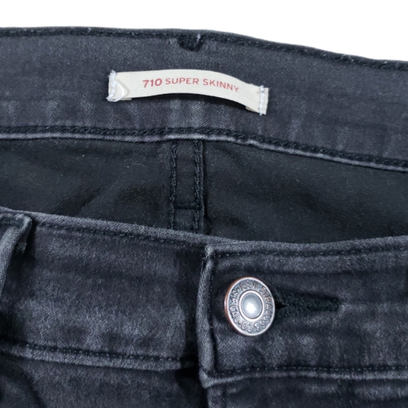 Levi's 710 Super Skinny Jeans Denim Pants Stretch Midrise 30x28 - Picture 5 of 9